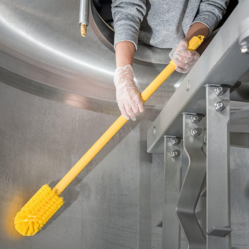SPARTA 30 Inches Industrial Tank Brush, Yellow Pipe Brush with Handle for Commercial Kitchens, Polyester
