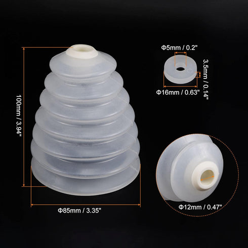 uxcell 5 Pcs Rubber Drill Dust Cover Collector for Electric Hammer Impact Drill Accessories, White