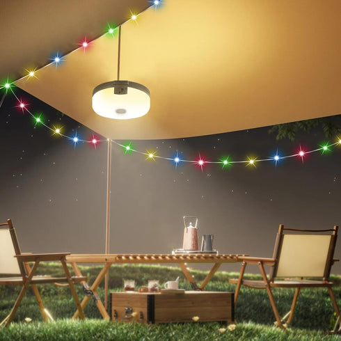 4 1 8 (42ft), Outdoor Waterproof Portable Stowable String Light, in Retractable Camping String Lights with Lighting
