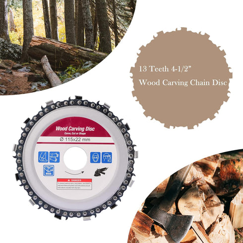 4 1/2 Inch Wood Carving Disc Cut Chain Grinder Disc, Chainsaw Grinding Wheel Chain Blade, 7/8" Arbor
