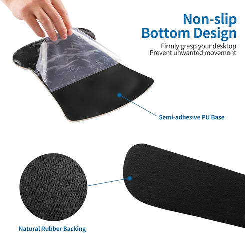 RICHEN Keyboard and Mouse Wrist Rest Pad Set, Comfortable Lightweight Ergonomic Support for Typing