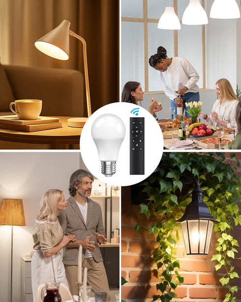 BrightArk A19 Bulbs 9W Bulbs 60W 3000K-6000K Dimmable, E26 Bulbs 1Bulb 1Remote LED Light with Remote Control, LED