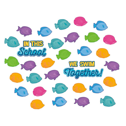 Eureka Seas The Day We Swim Together Mini Bulletin Board Set, 36 Pieces Classroom Decorations for Teachers