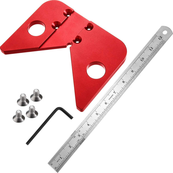 Aluminum Alloy Square Center Scribe Center Finder Line Gauge Carpenter Ruler Woodworking Measuring Tool