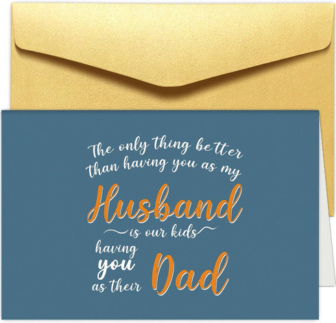 Chenive Father's Day Card from Wife, Fathers Day Card for Husband, Pregnancy Announcement