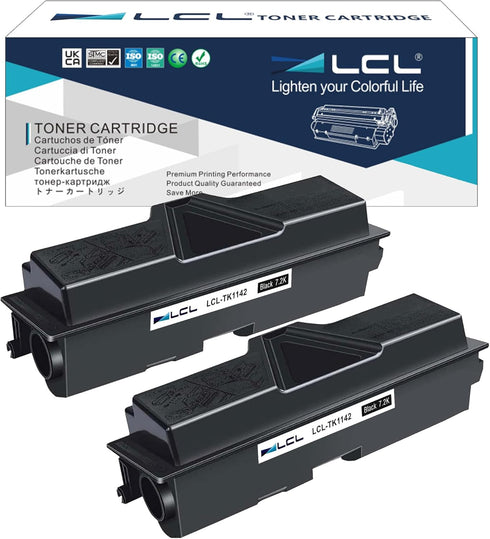 LCL Compatible TK 1142 Toner Cartridge for Kyocera - Replacement TK1142 for ECOSYS M2035DN M2535DN (7200, 2-Packs)