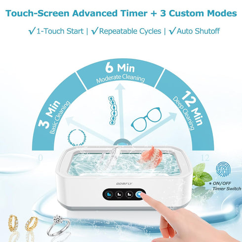 49kHz 22 oz 304 3 Ultrasonic Jewelry Cleaner, Mini Ultrasonic Cleaner Machine for Glasses, Jewelry, Rings, Earrings