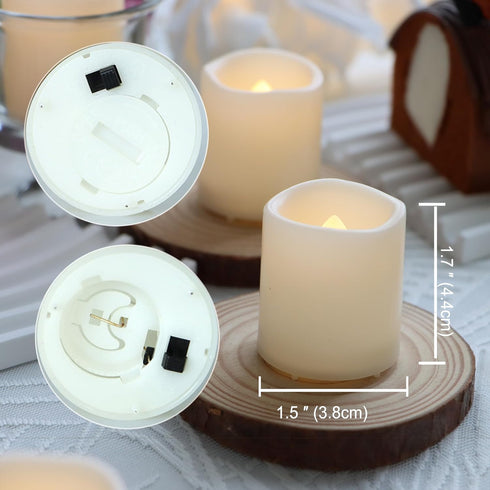 6 Pack CANDLE CHOICE Battery Operated Flameless Votive Candles Small Bright Flickering LED Candle Lights for Wedding
