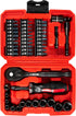 LLNDEI 48 Piece 1/4 Inch Mini Socket Ratchet Wrench Set, Metric Shallow