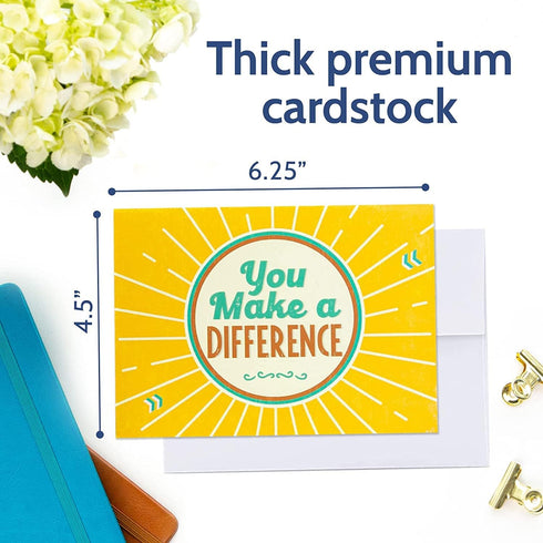 96 Set T MARIE Appreciation Cards with Envelopes - Team Gifts, Teacher Gifts Bulk, Volunteer and Employee Appreciation