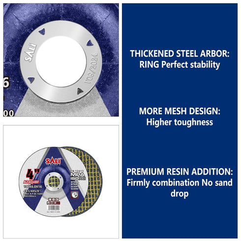 SALI 10 Pack 4 Inch Grinding Wheels for Metal & Stainless Steel, Aluminum Oxide Grinding Disc