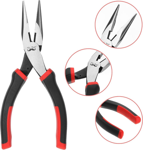 Mr. Pen Needle Nose Pliers, 6 Inch Long Nose Tool with Cutter, Pliers for Wire Wrapping, Crafts, Jewelry Making Supplies