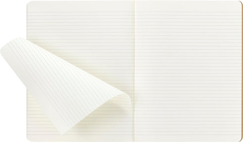 Moleskine Cahier Journal, Soft Cover, XL (7.5" x 9.5") Ruled, Kraft Brown, 120 Pages (Set of 3)
