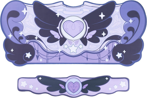 GeekShare Large Gaming Mouse Pad with Wrist Support Set, Non-Slip Rubber Back Desk Mat & Memory Foam Rest - Star Wings