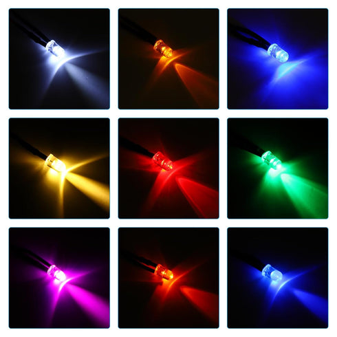 3mm 20 3V Bulb PATIKIL Warm White LED Diode Light, Pcs DC Pre Wired Mini LED Lights Light-Emitting Lamp for RC DIY