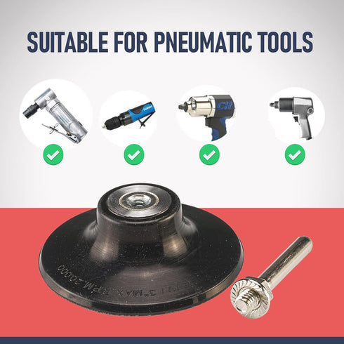 3 Inch 6 1/4" Quick Change Disc Pad Holder, Pcs Fast Lock Disc Holder, Shank for Angle Die Grinder Attachments, Type R