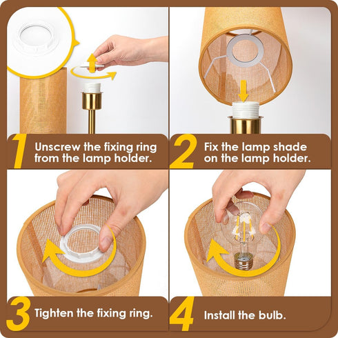 3 Dimmable Bulb Yarra-Decor Bedside Lamp with USB Port - Touch Control Table Lamp for Bedroom Wood Way Nightstand Lamp