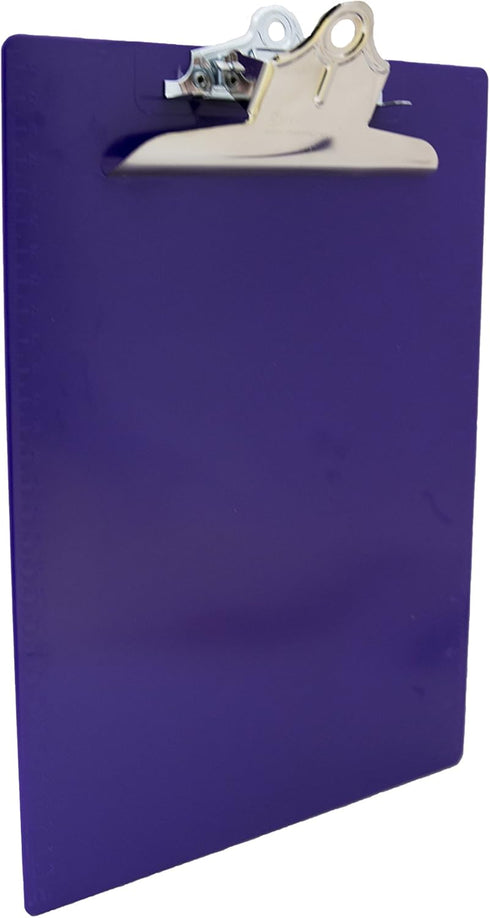 Saunders 21606 Recycled Plastic Clipboard with Ruler Edge, 8 1/2 x 12 Sheets, 1" Clip Cap, Purple