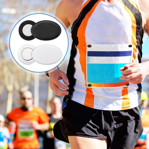 Gosknor 10 Pairs Race Bib Magnets, Oval Race Bib Clips Magnetic Race Bib Holders Running Bib Buckles Bib Fasteners Bib