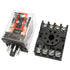 2Pcs Power Relay MK2P-I, AC 110V Coil, DPDT, 8 Pin with Plug-in Terminal Socket Base PF083A
