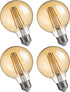 FLSNT G25 LED Edison Light Bulbs, 2200K Warm White, Dimmable, 40W Equivalent, 350LM, E26 Base, 4 Pack