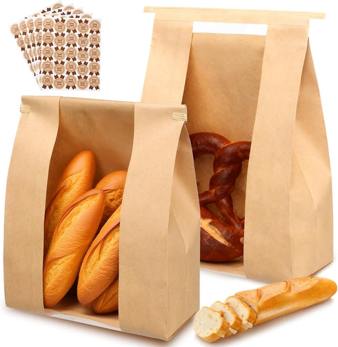Ljckyzx 120 Pack Paper Bread Bags for Homemade Bread - Sourdough Bread Bags