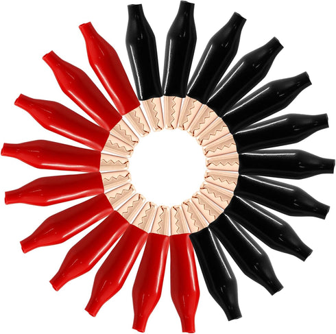 20pcs Heavy Duty Insulated Alligator Clips, 30A Copper Metal Clamps for Electrical Testing