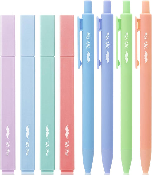 Mr. Pen- Aesthetic Highlighters and Gel Pens, 8 Pack, Assorted Color Highlighters, Cute Gel Pens