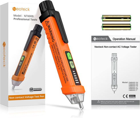Neoteck Non-Contact AC Voltage Tester Pen, AC 12-1000V, LED Flashlight, Buzzer Alarm for Wire Judgment