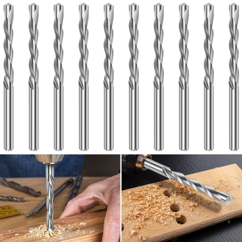 LYIYEYAN 10Pcs 3/16 Inch M2 Drywall Router Bits, Drywall Cutting Bit, High Speed Steel Spiral Downward Guidepoint Drill