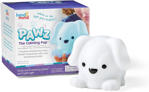 hand2mind PAWZ The Calming Pup, Rechargeable Animal Night Light for Kids Anxiety Relief