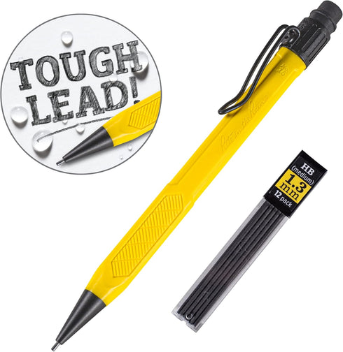Rite in the Rain Weatherproof Mechanical Pencil, Yellow Barrel, 1.3mm Dark Lead, 12 lead refills (No. YE15) by Rite in the Rain