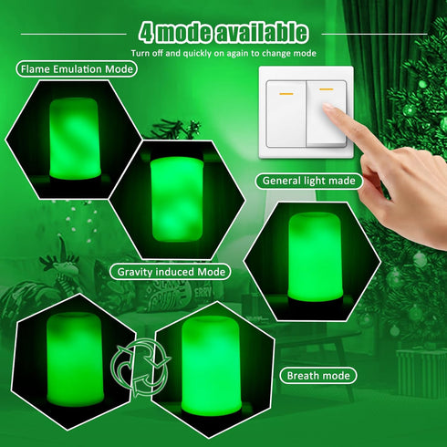 Bulbs,4 E26/E27 Bulbs 2 Pack) Bestview LED Flame Effect Light Modes Smart Base Flickering Fire Light