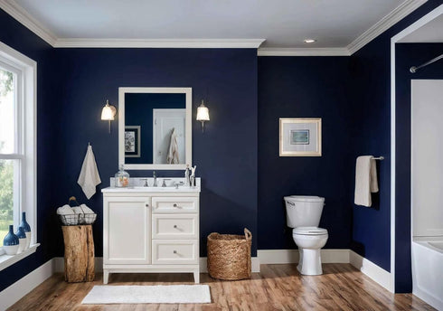 Countertop 17.7" 393.7" Yasinet Peel and Stick Wallpaper Blue Wallpaper Blue Contact Paper Navy Waterproof Self