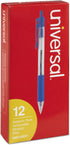 Universal Comfort Grip Ballpoint Pen, Retractable, Medium 1 Mm, Blue Ink, Dozen