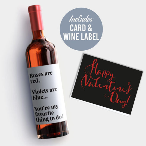 Charming Rose Wine Label for Valentine's Day Gift - Perfect for Your Loved One
