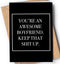 Funny Card for Boyfriend with Envelope | Unique Anniversary, Birthday, Christmas, Valentine's Day Card for Him