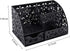 EasyPAG Office Desk Organizer Caddy, 6 Compartments & 1 Sliding Drawer, Black Desktop Accessories Supplies