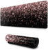 Rose Gold Glitter Black Gaming Mouse Pad, Large XL Extended Desk Pad for Computer PC Laptop Home Office