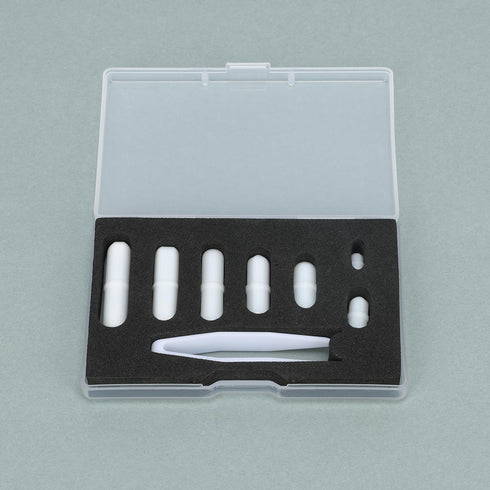 stonylab Magnetic Stir Bar Set, 8-Piece PTFE-Coated Set with Tweezer for Laboratory Use