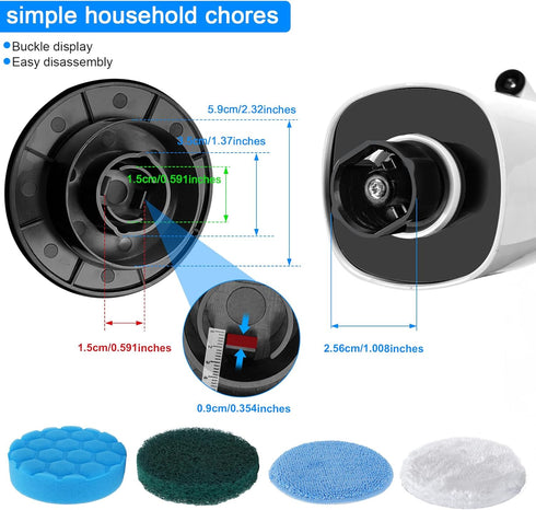 BCQDOL Set, 12 Pack Electric Spin Scrubber Brush Heads Replaceable Brush Heads for Cordless Power Scrubber