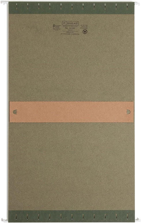 Smead Box Bottom Hanging File Folder, 2" Expansion, Letter Size, Standard Green, 25 per Box