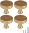 4 pcs Golden Walnut Round Drawer knob Zinc Alloy Base pulls Cabinet