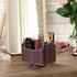 YAPISHI 360 Degree Spinning Leather Remote Control Holder, Desk Caddy/Box, Coffee Table Organizer for Media, Calculator
