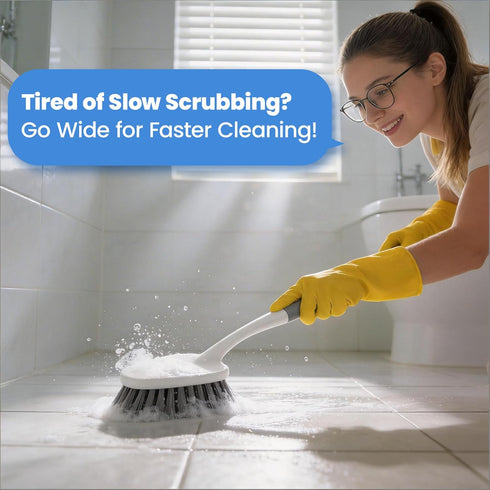 SLinBeiBy 3 Pack Set, Hard Bristle Scrub Brush Heavy Duty Cleaning Brushes with Ergonomic Handle, Specifically Designed
