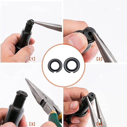 1/2" 3/8" Impact Wrench Retaining Socket Rings with Ring Wrench for Electric Wrench, 10 Sets