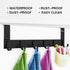 Anjuer Aluminum Door Hooks Hanger Rack, 6 Hooks Over The Door Organizer for Kitchen Bathroom, Black