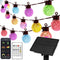 Sunlitec Solar LED String Lights, 25 RGB Color Changing Bulbs, Bluetooth App Control,
