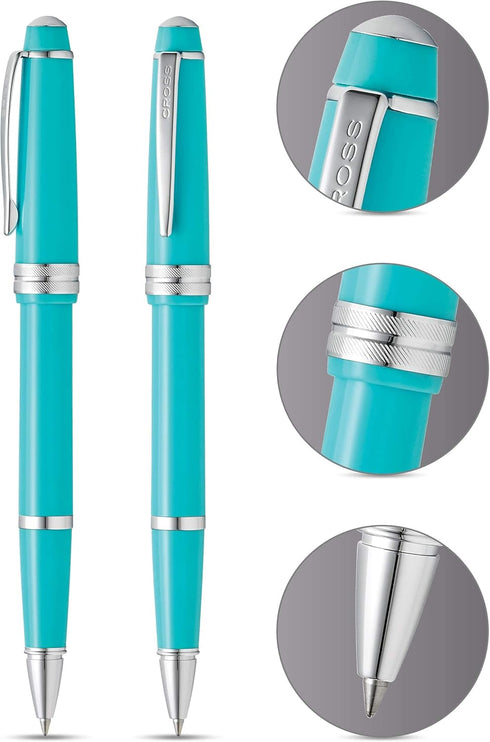Cross Bailey Light Rollerball Pen - Medium Point, Black Ink, Polished Teal, Gift Box Included