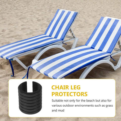 4-Pack 1.25 Inch NUOBESTY U-Shape Chair Leg Caps Nonslip Furniture Pads Floor Protectors for Outdoor Beach Chairs